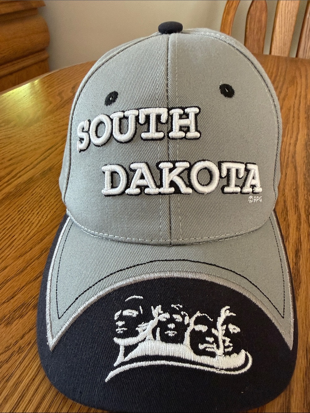 South Dakota Embroidered Grey and Black Baseball Cap